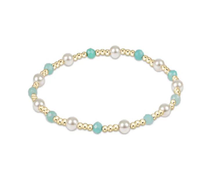 PEARL SINCERITY PATTERN 4MM BEAD BRACELET - AMAZONITE