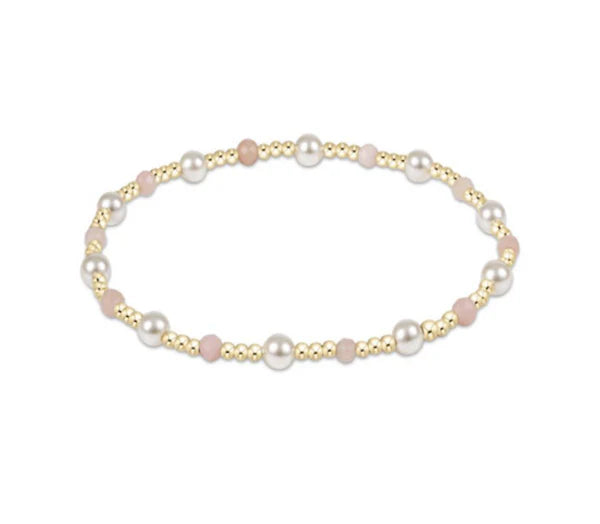 PEARL SINCERITY PATTERN 4MM BEAD BRACELET - PINK OPAL