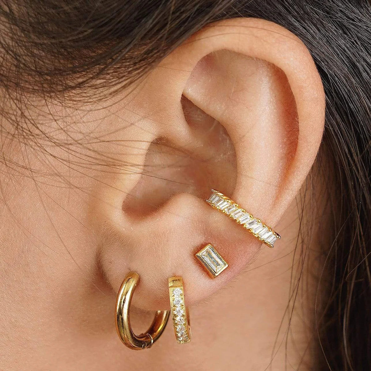 Tinsley Huggie Gold Hoop Earring