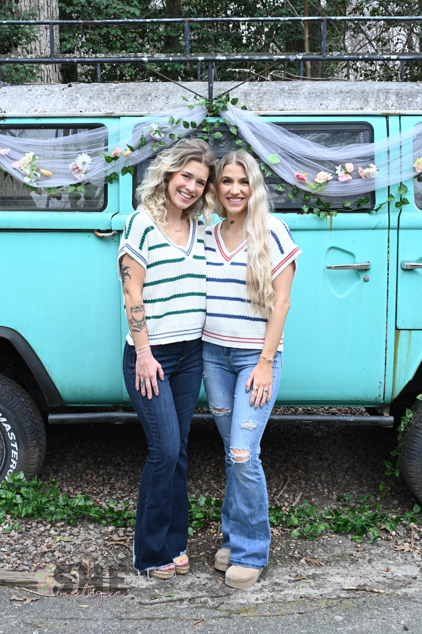 SS Green Stripe Sweater Top