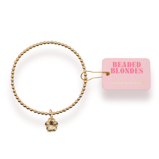 Gold Flower Charm Bracelet Standard Size