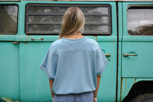 Blue Via Short Sleeve Top