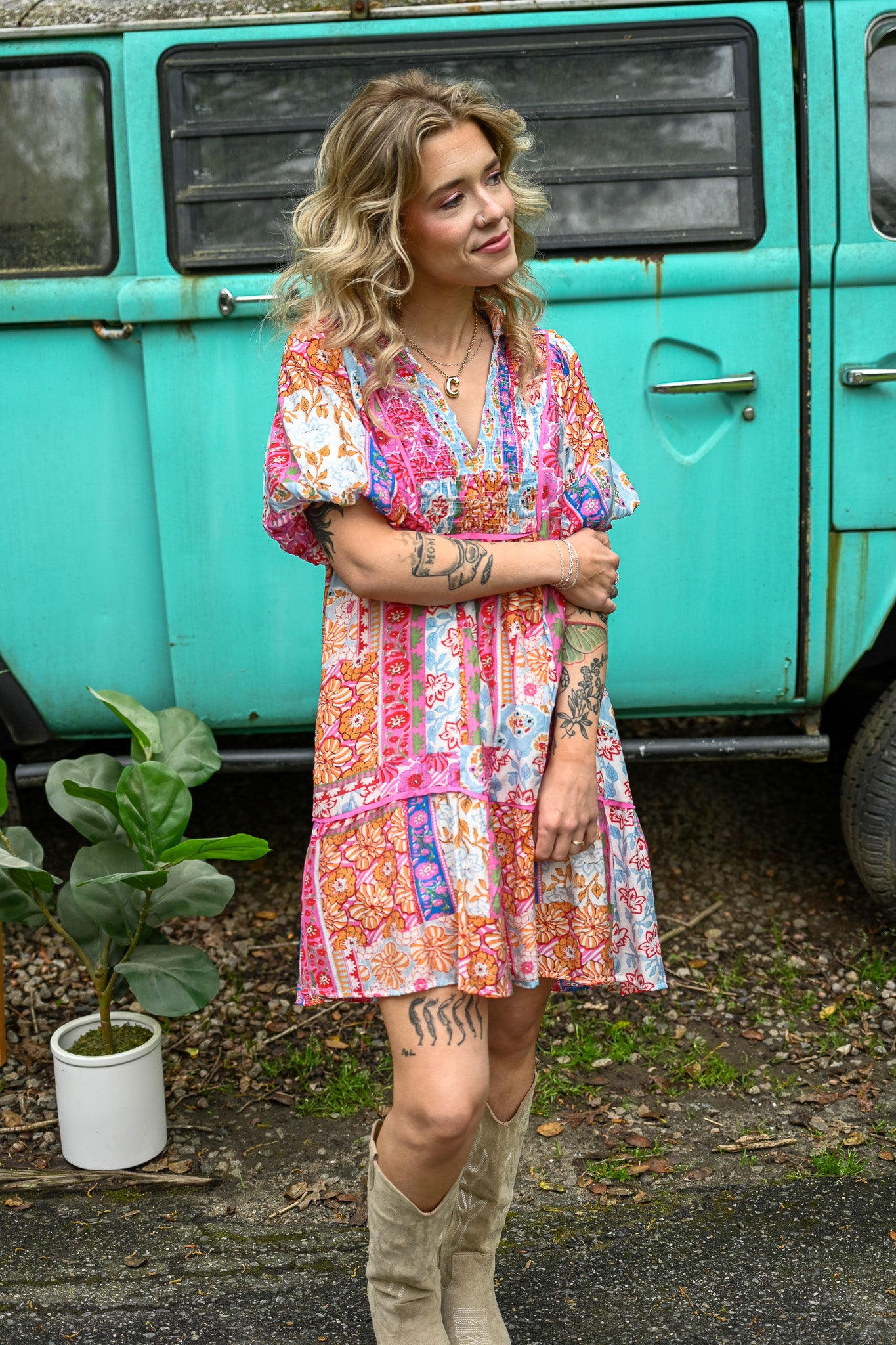 Roxanne Multi Print Dress