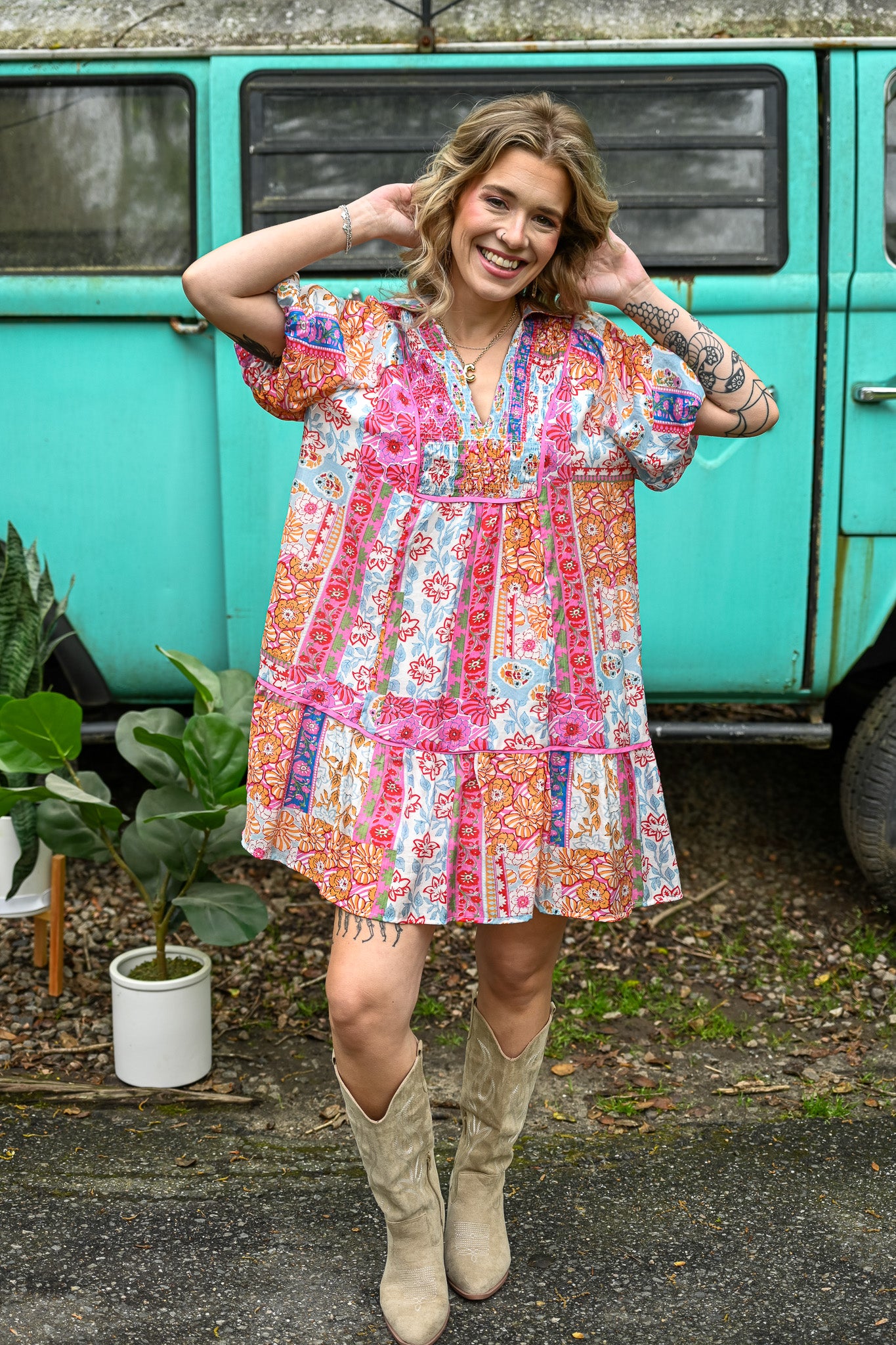 Roxanne Multi Print Dress