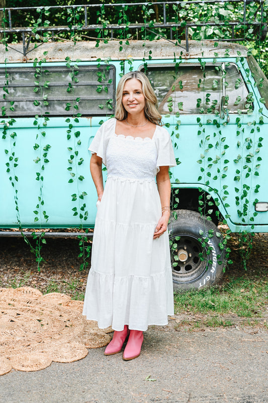Next Chapter White Midi Dress