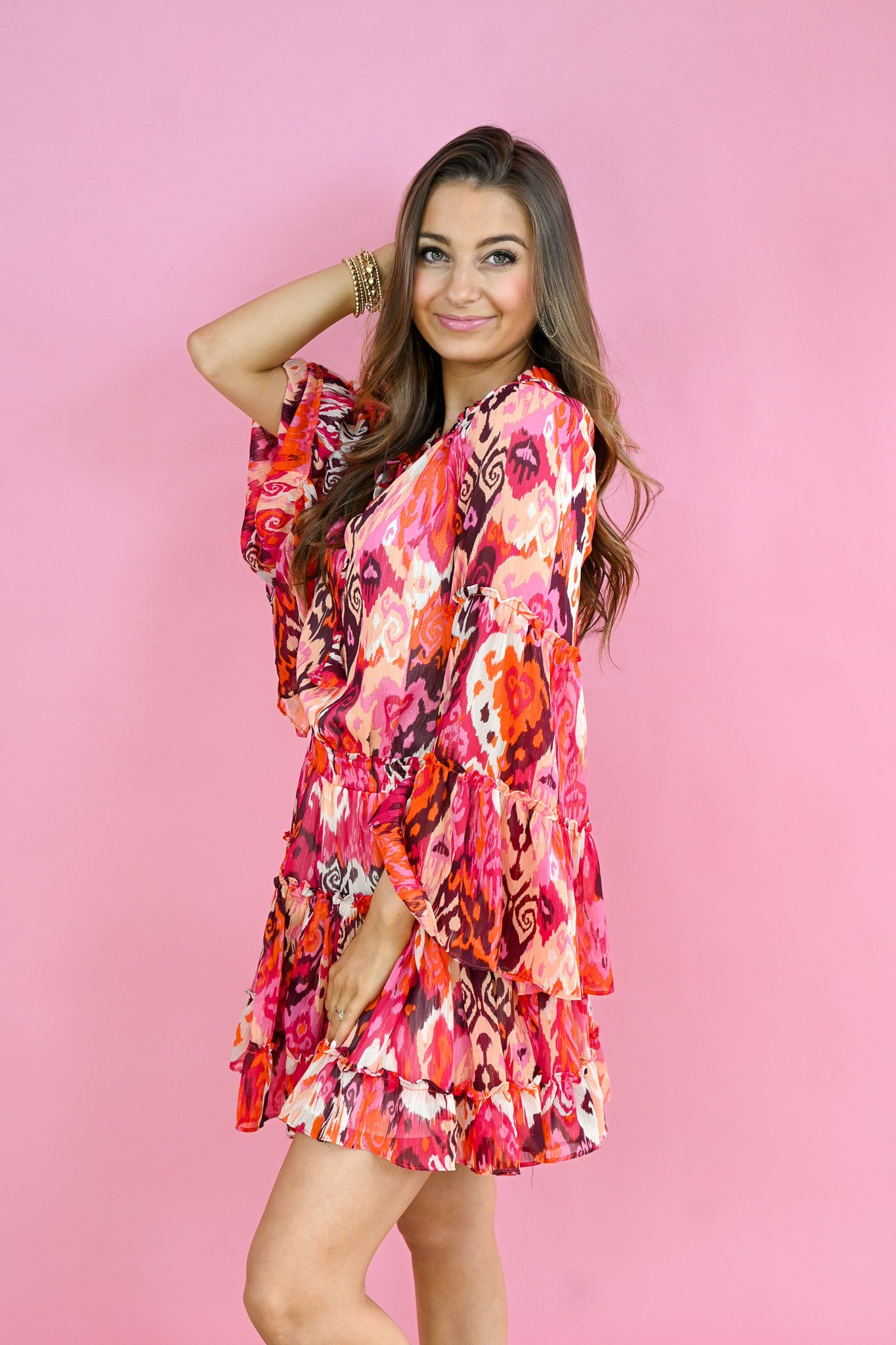 Cher Bell Sleeve Mini Dress -
