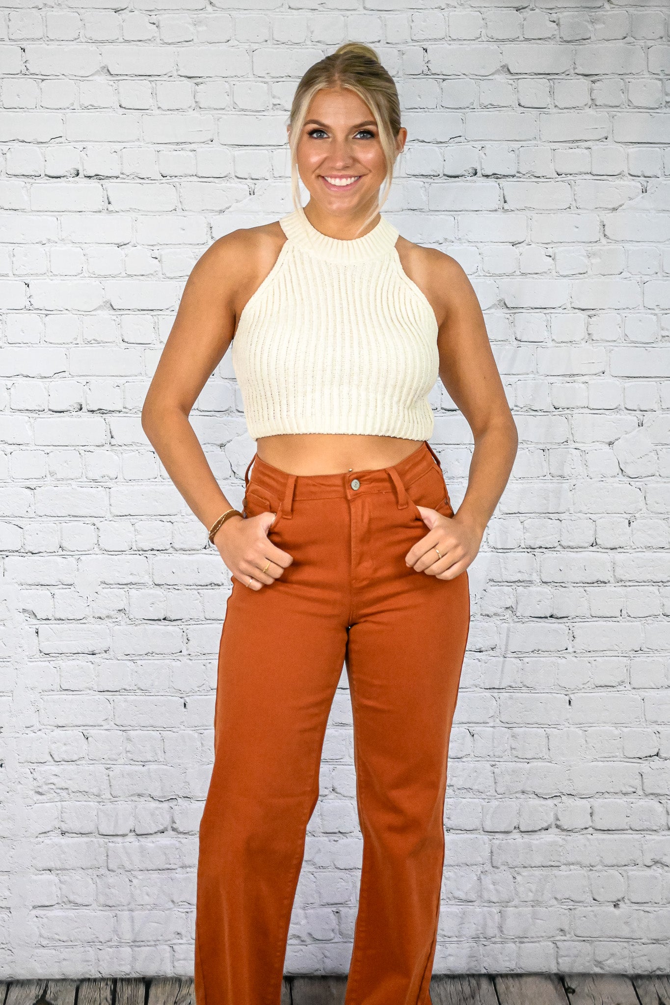From The Top Cream Sweater Tank -