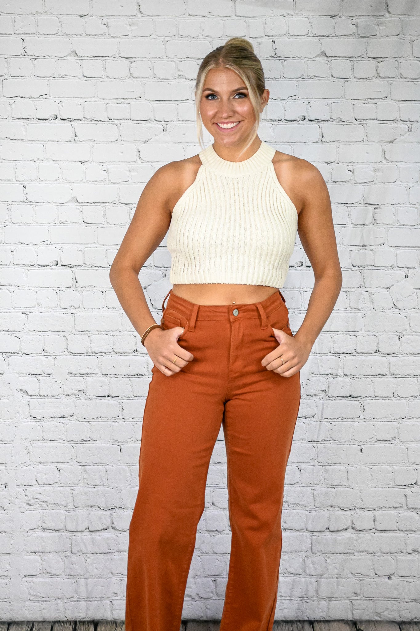 From The Top Cream Sweater Tank -