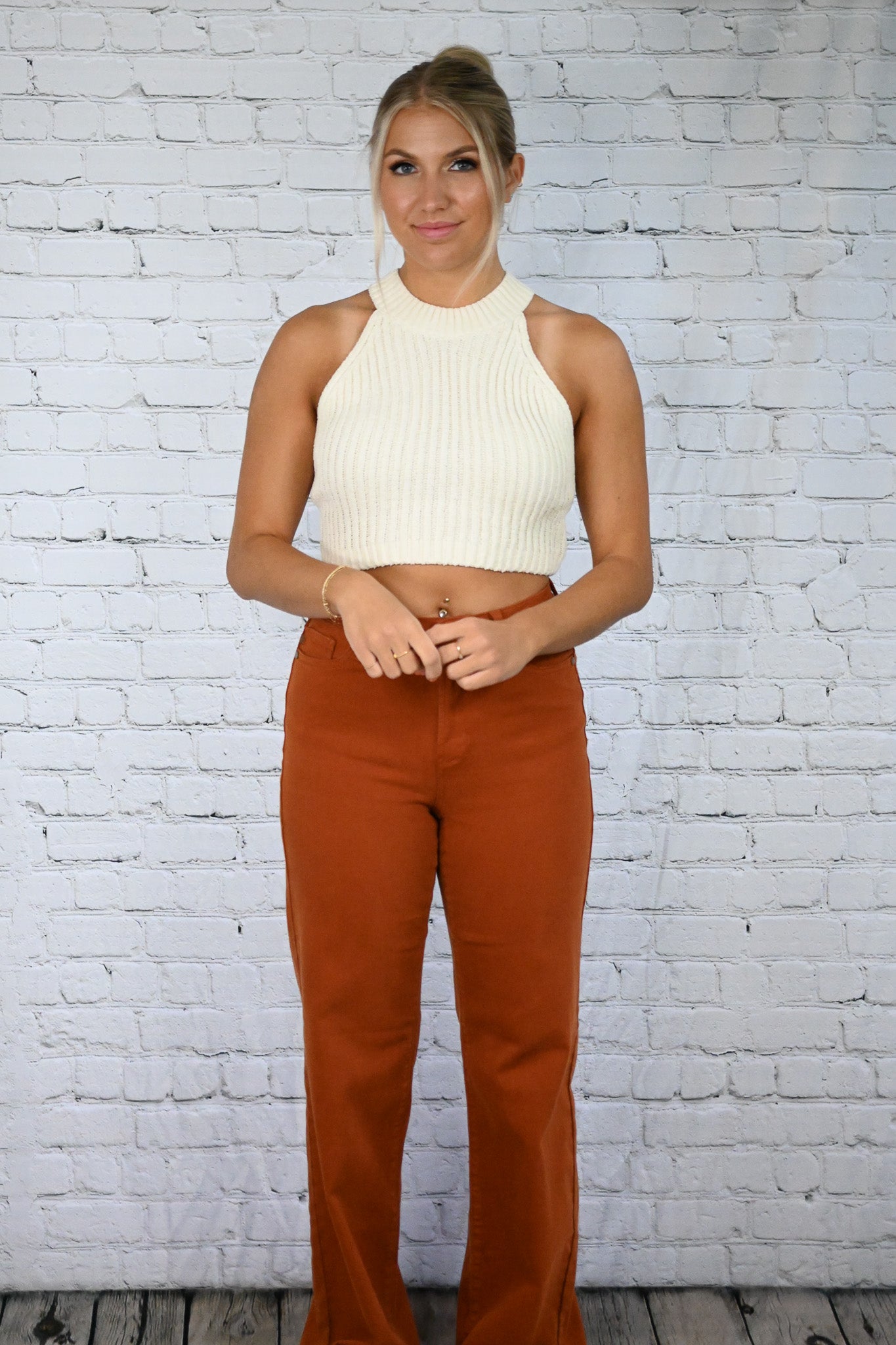 From The Top Cream Sweater Tank -