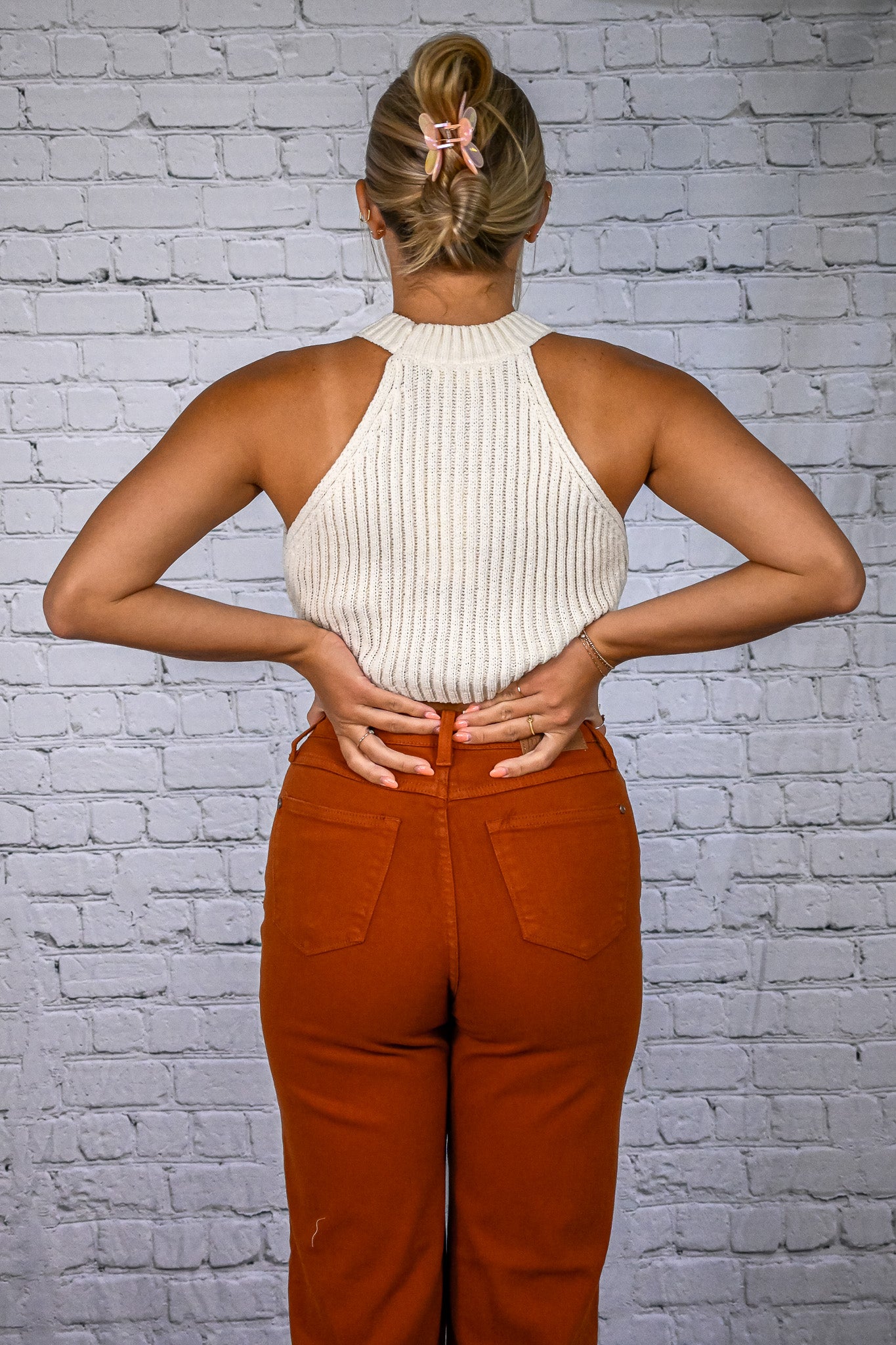From The Top Cream Sweater Tank -
