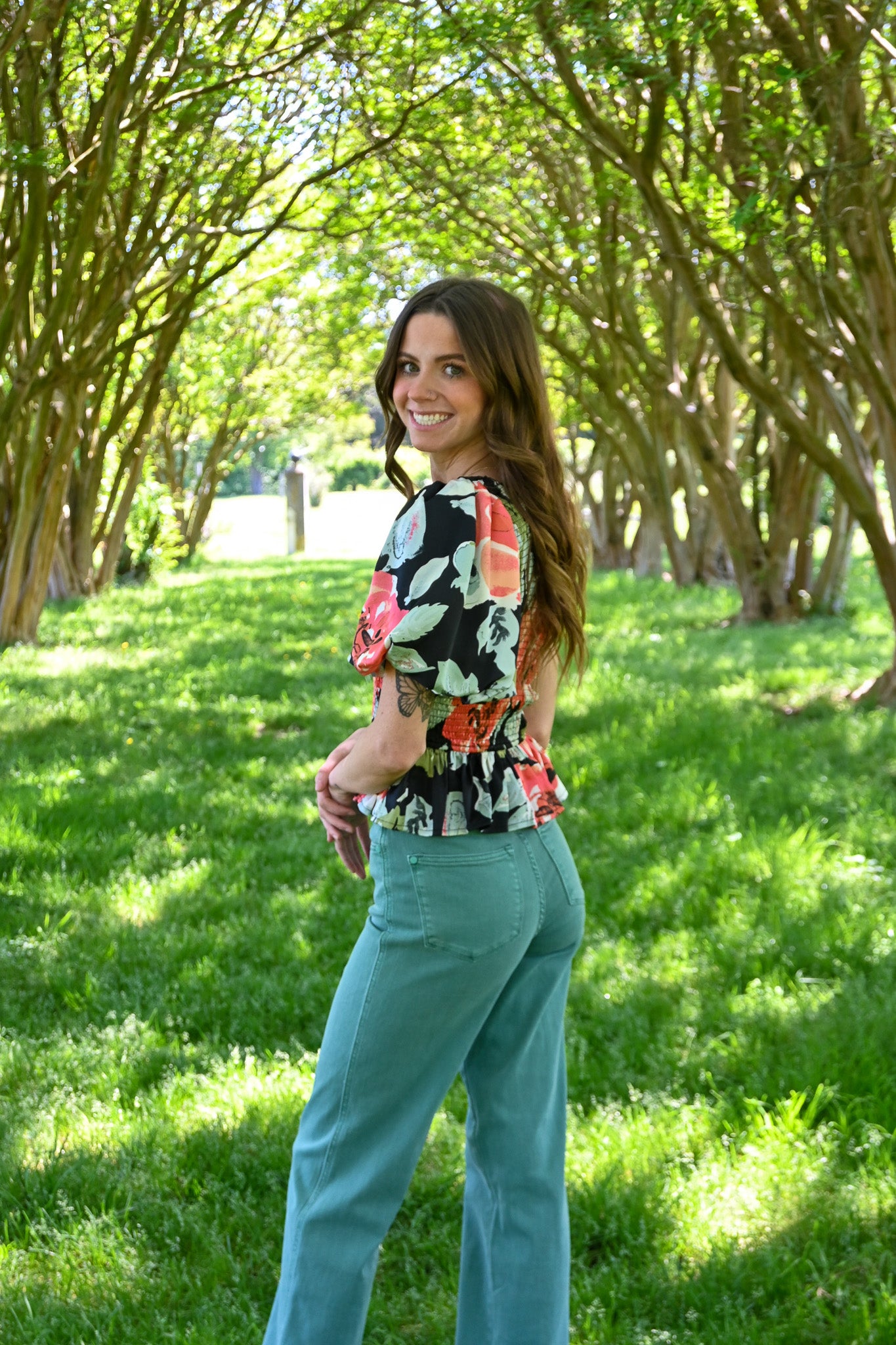 Field Of Poppies One Shoulder Top -