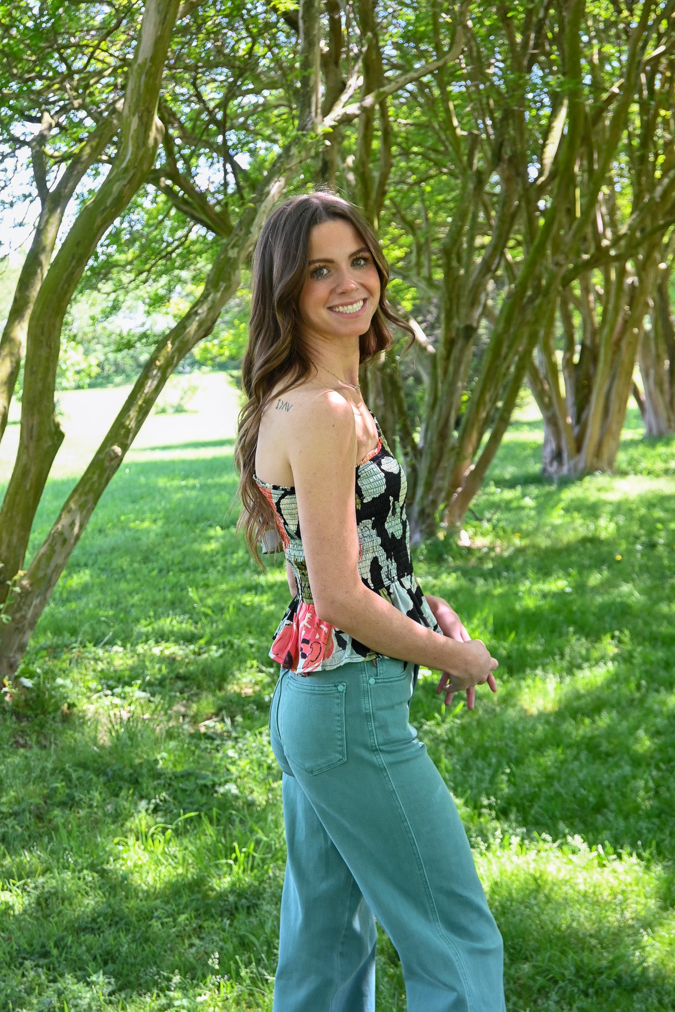 Field Of Poppies One Shoulder Top -