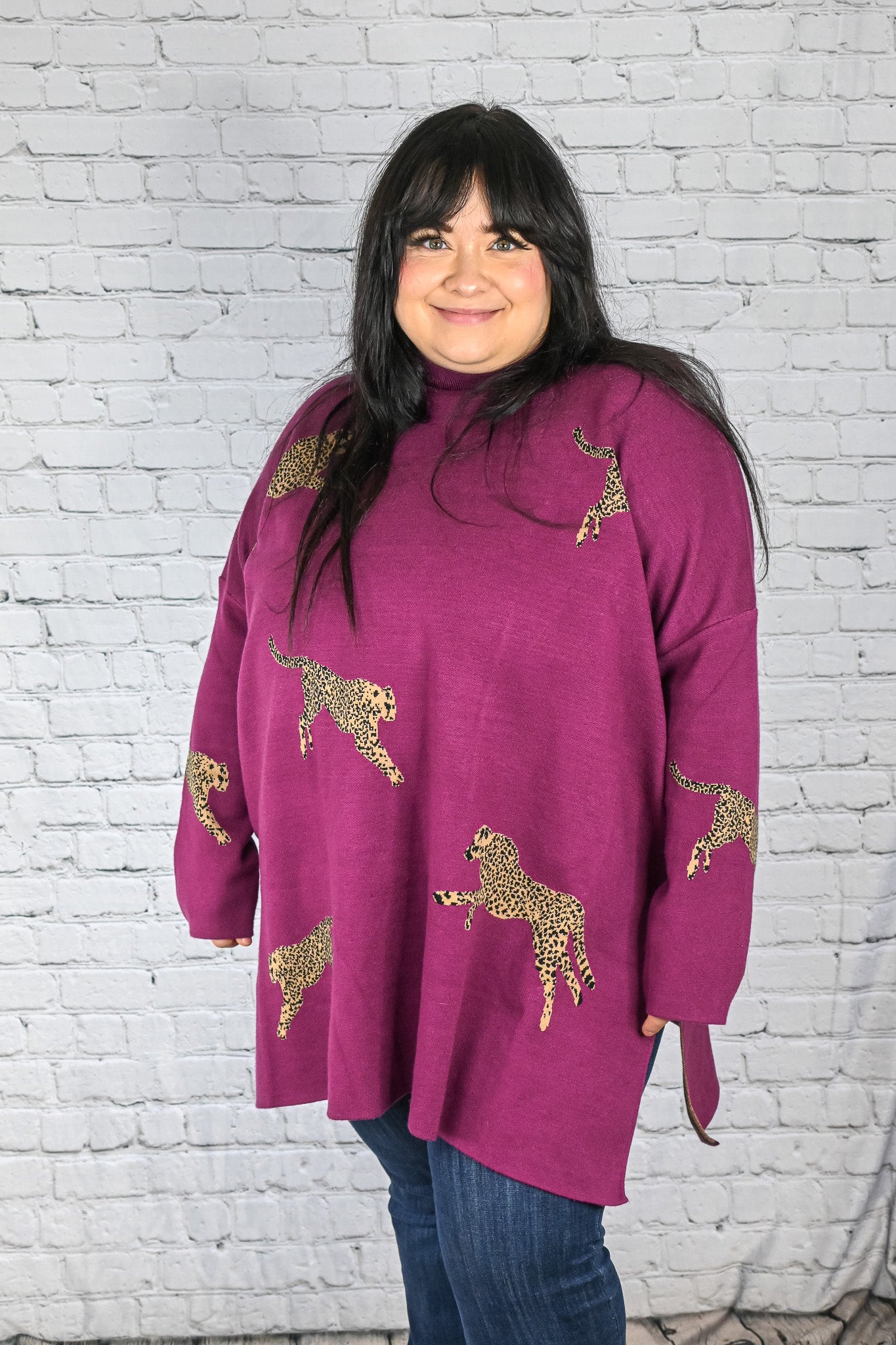 Returning Fan Fav Plum Cheetah Sweater -