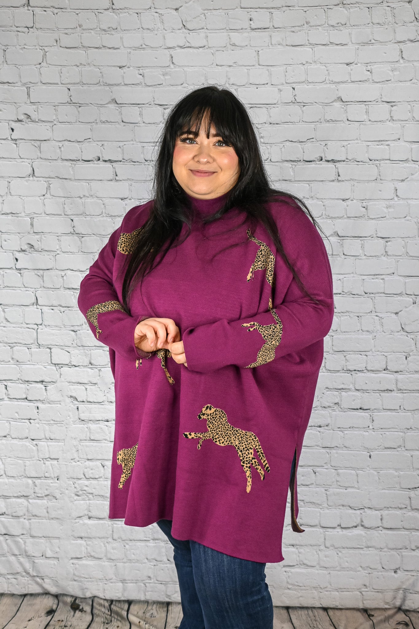 Returning Fan Fav Plum Cheetah Sweater -