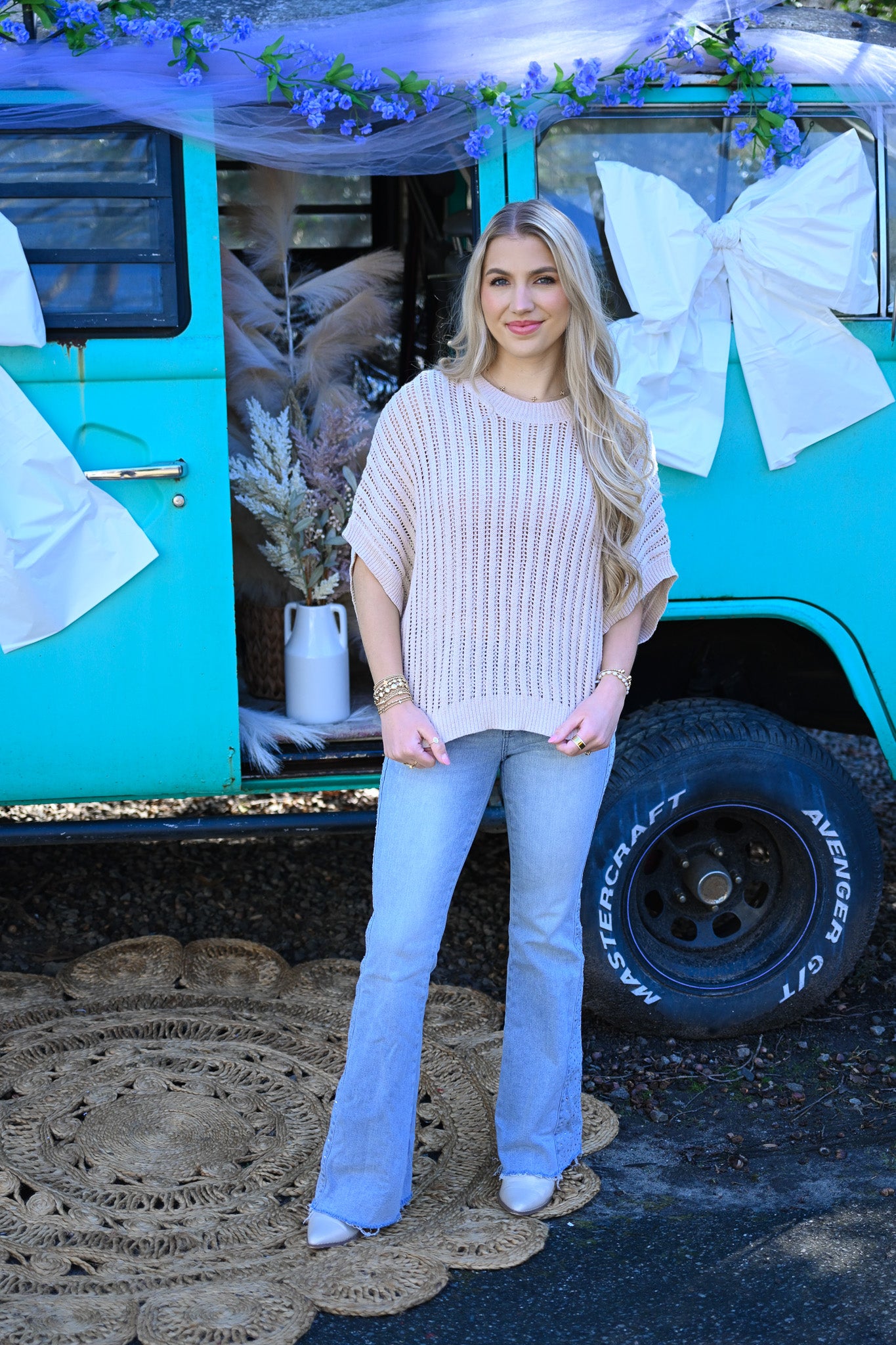 Catie Crochet Top - Oatmeal -