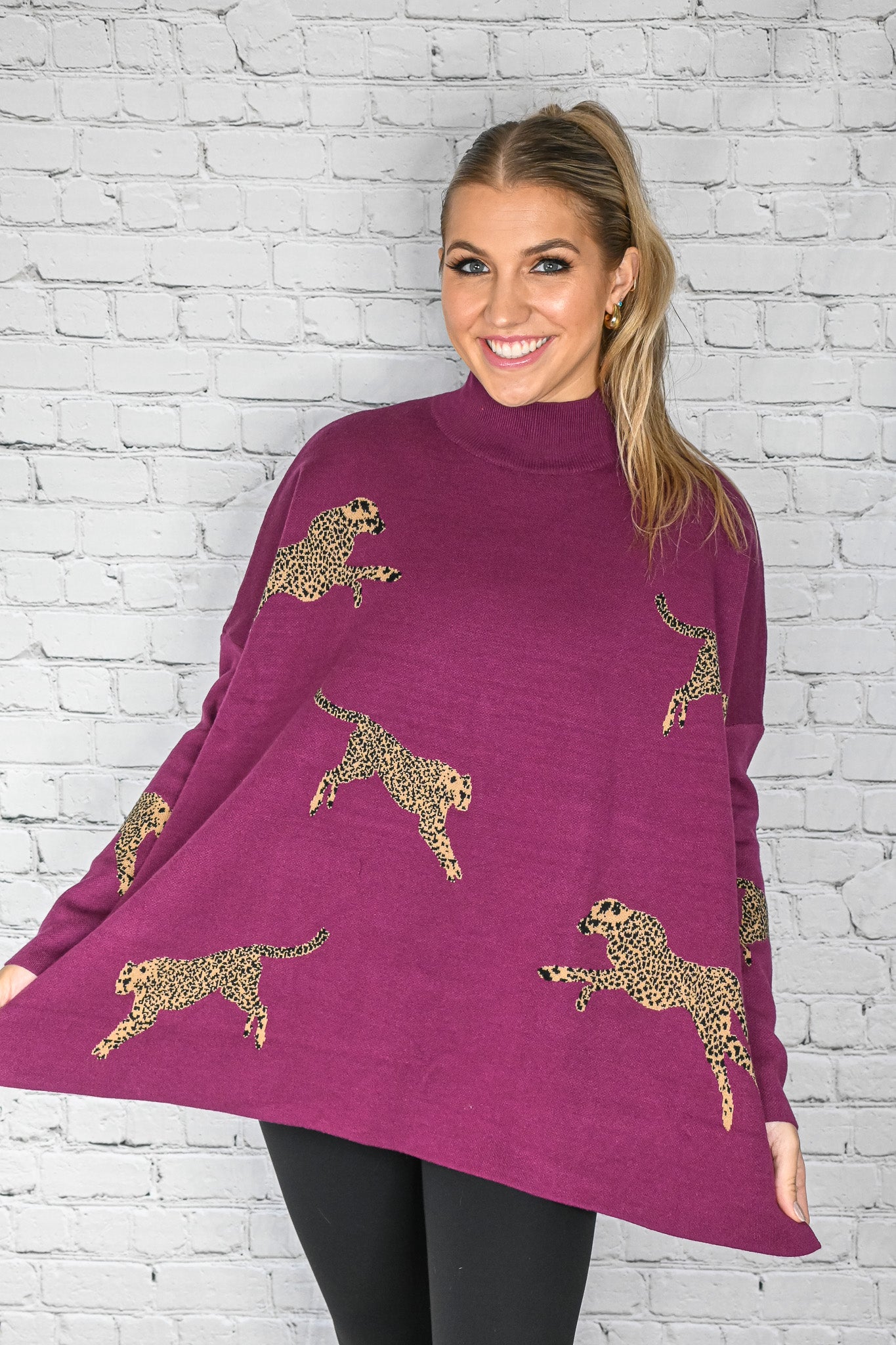 Returning Fan Fav Plum Cheetah Sweater -