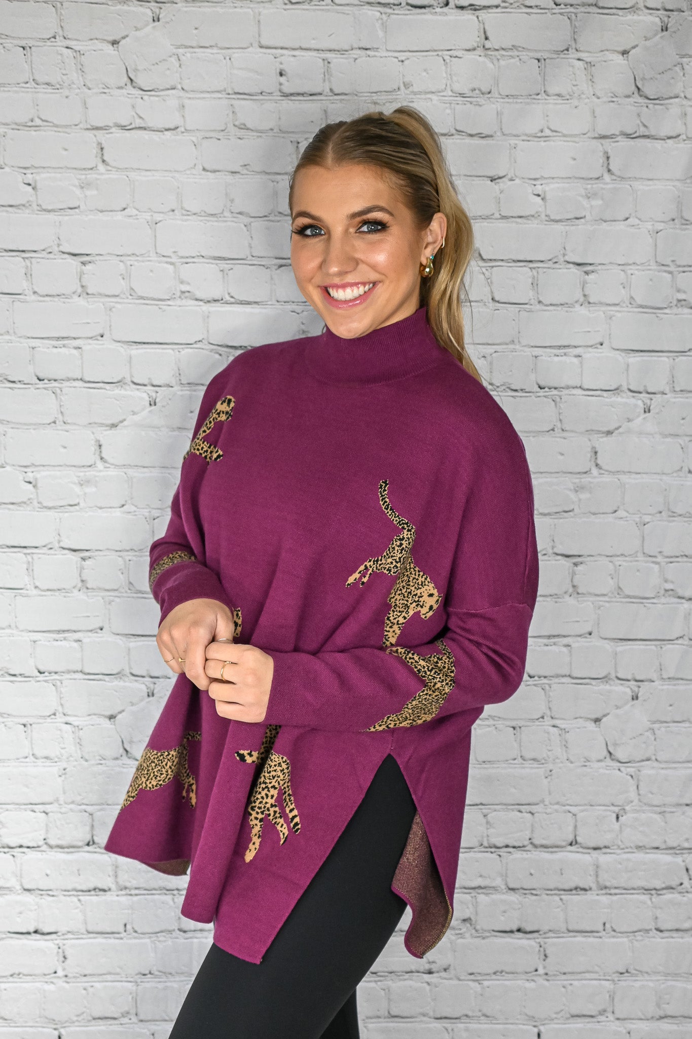 Returning Fan Fav Plum Cheetah Sweater -
