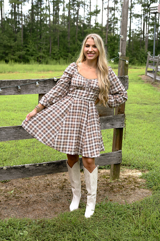 Lattes Tartan Mini Dress