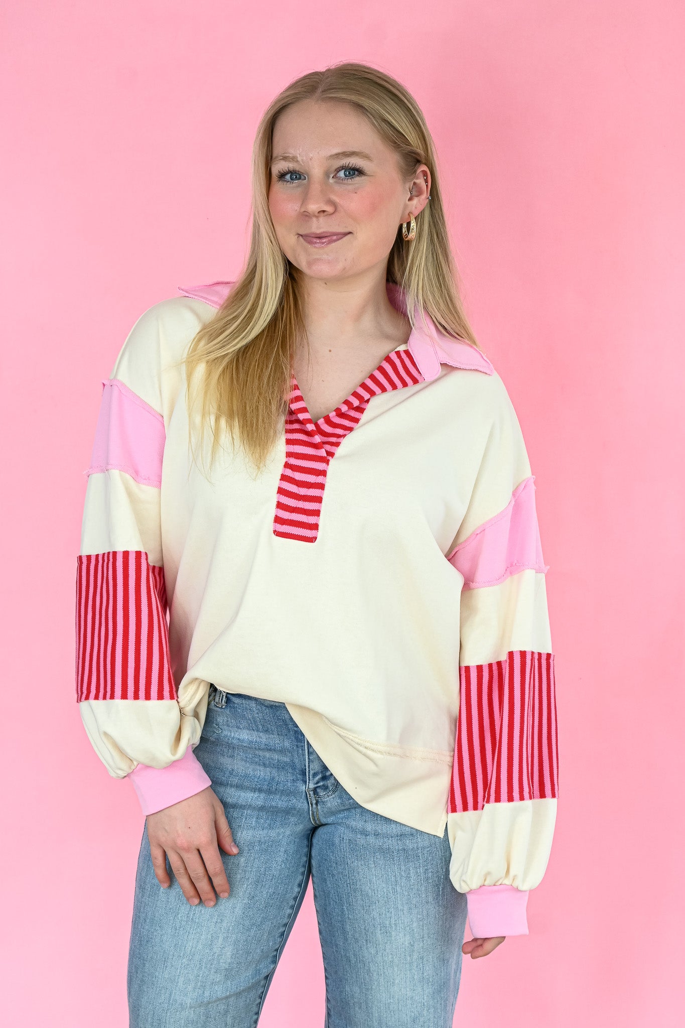 Pink Rugby Pullover -