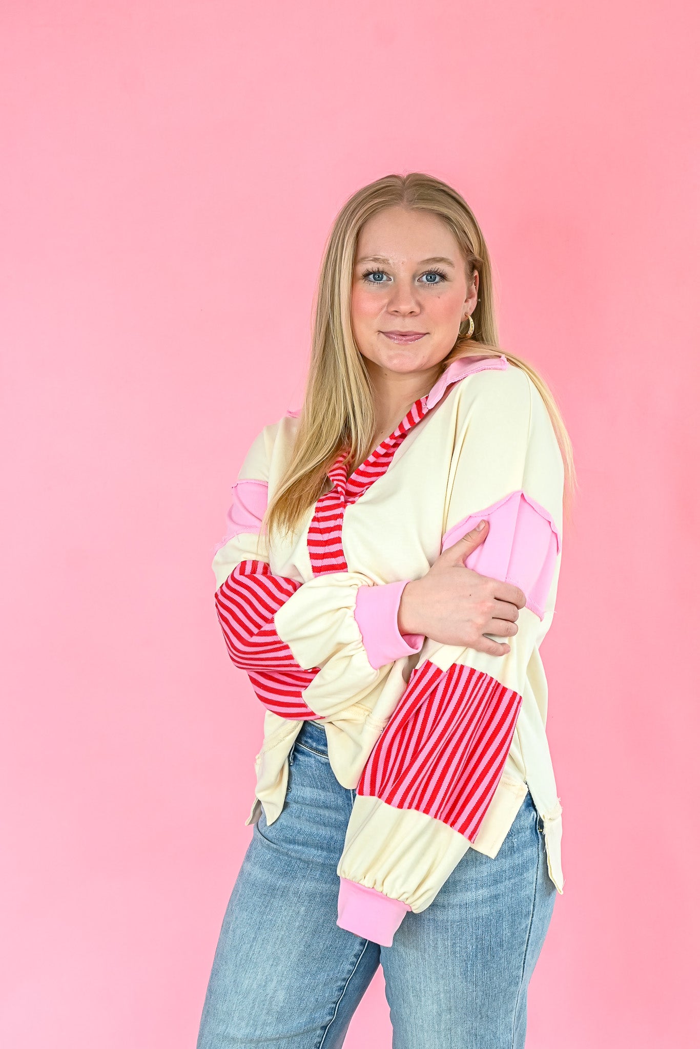 Pink Rugby Pullover -