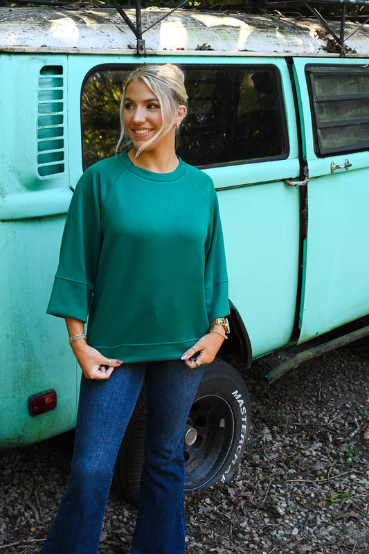 Teal Lagoon Lillies Top