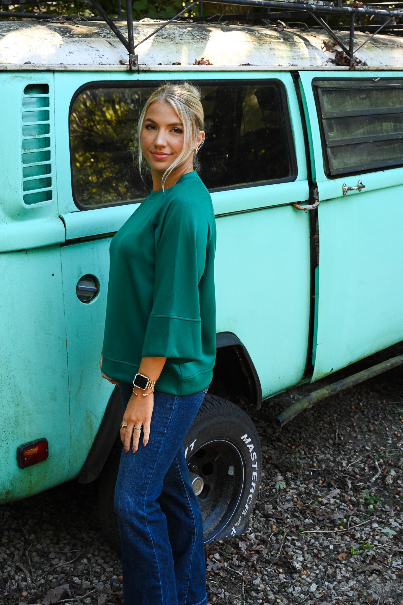 Teal Lagoon Lillies Top