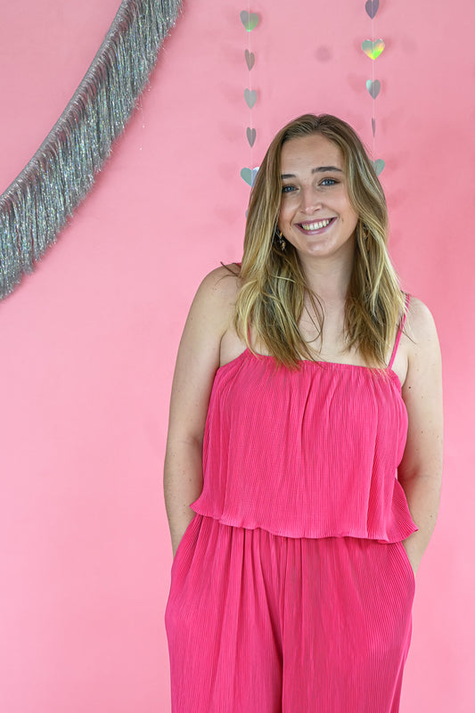 Totally In Love Pleated Jumpsuit -