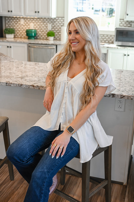 Winchester White Peplum Top