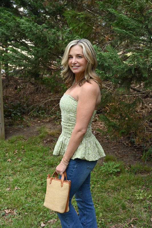 Garden Glow Floral Eyelet Top