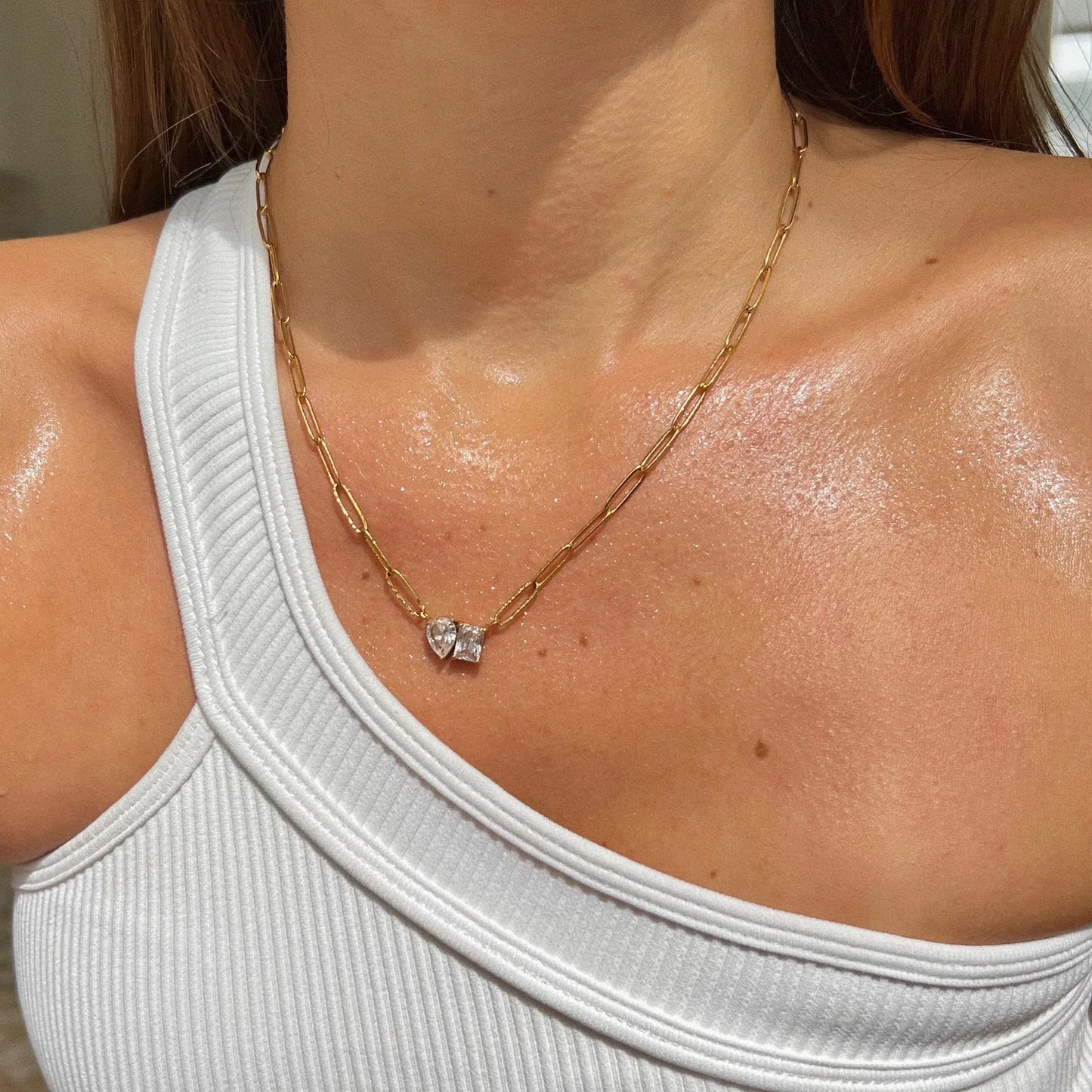 Cecilia Toi et Moi Necklace - Gold 458