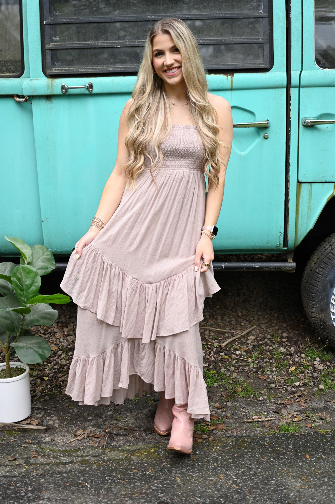 Sea You Later Strapless Dress
