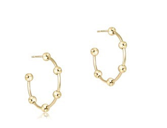 Beaded Simplicity 1" Hoop 4mm Gold