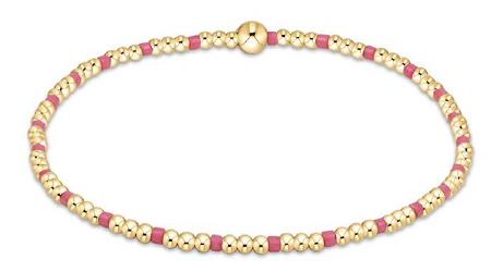 HOPE SINCERITY PATTERN 2MM BEAD BRACELET - BRIGHT PINK