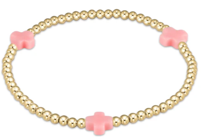 EGIRL Signature Cross Gold 3mm Pink (KIDS)