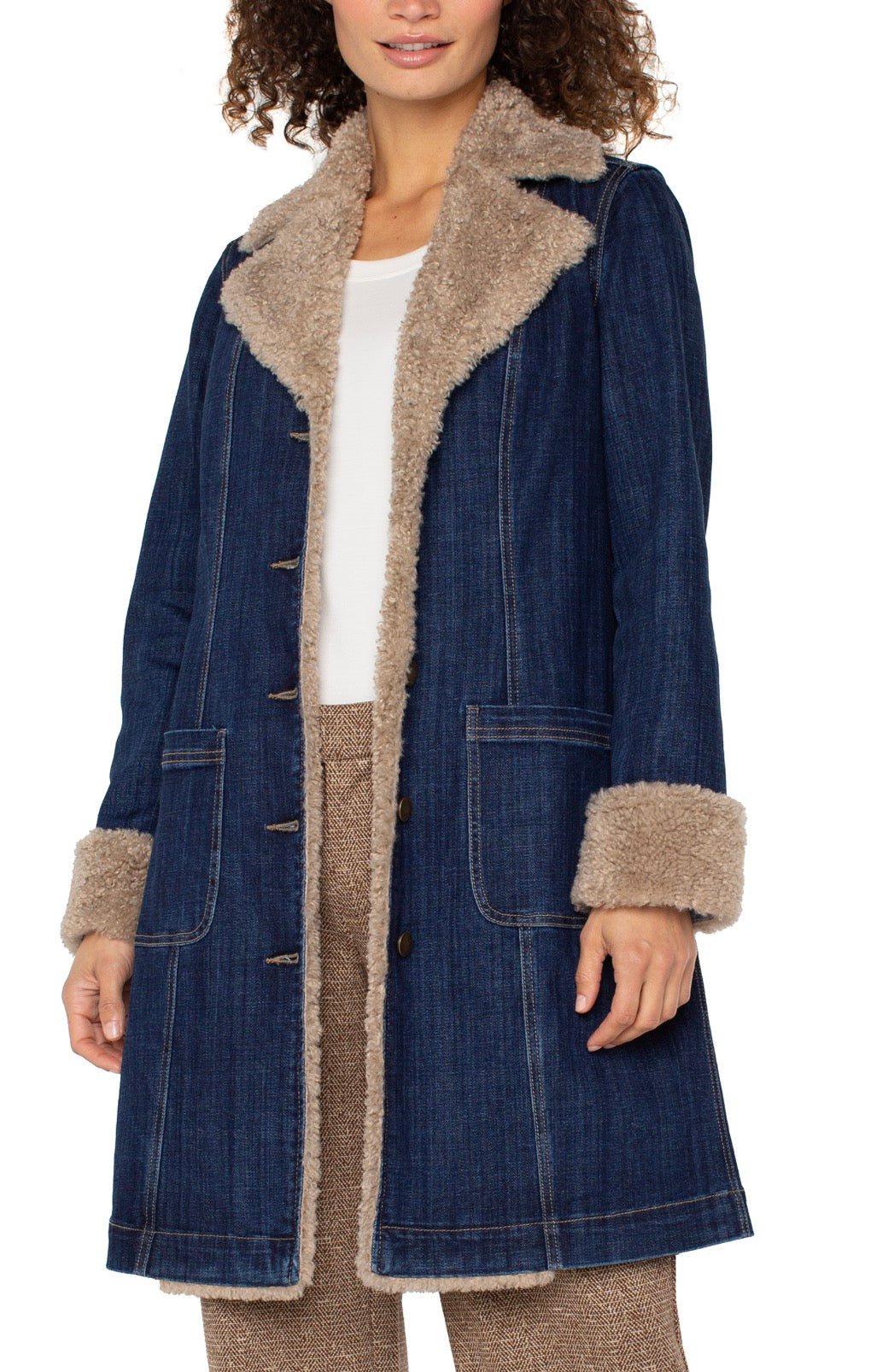 Long Fur Denim Jacket
