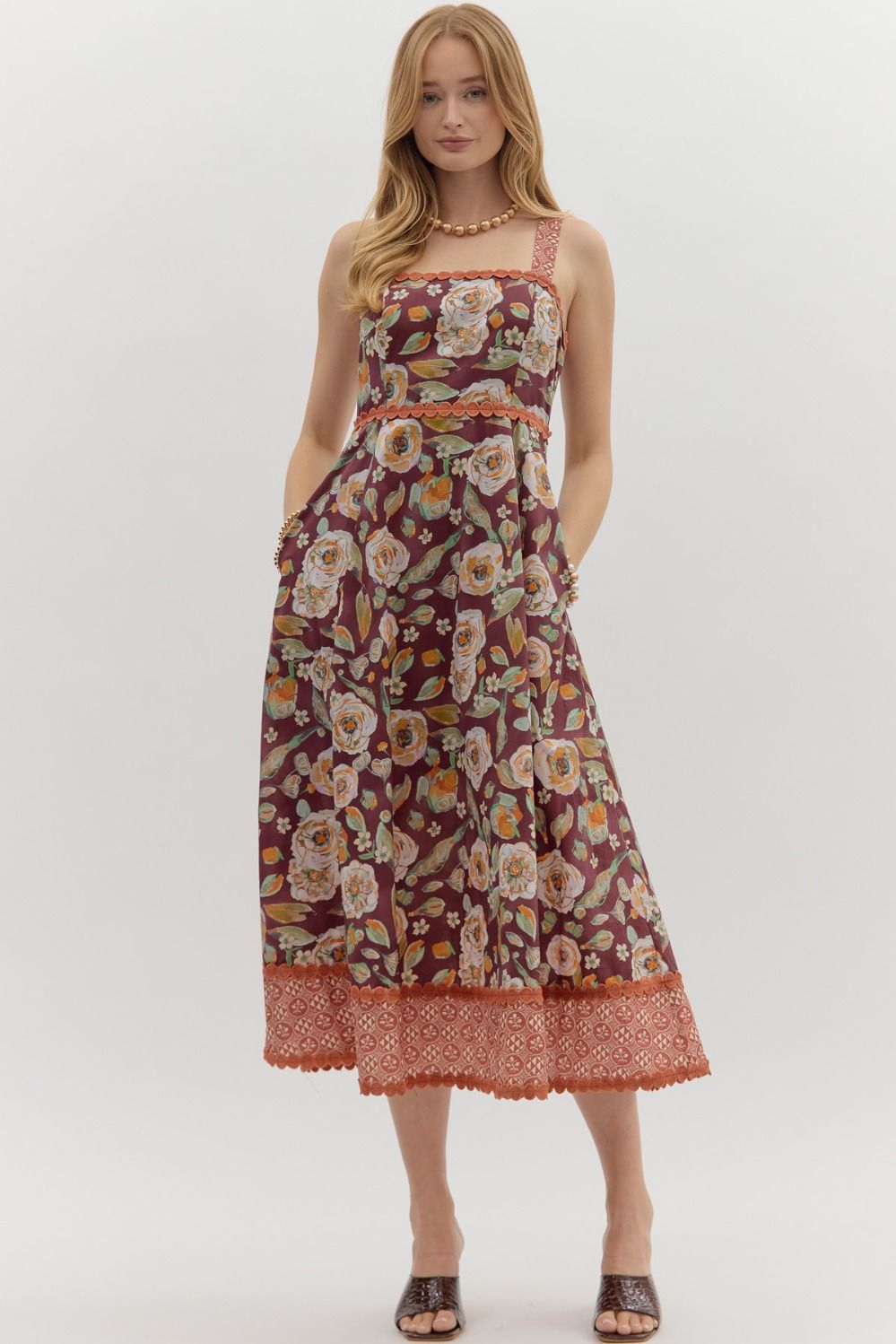 Painted Florals Maxi Dress