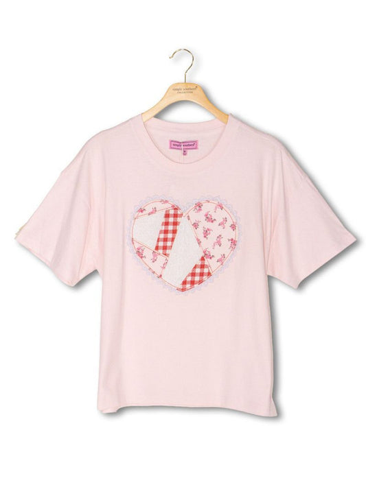 Heart Patchwork Pink Short Sleeve