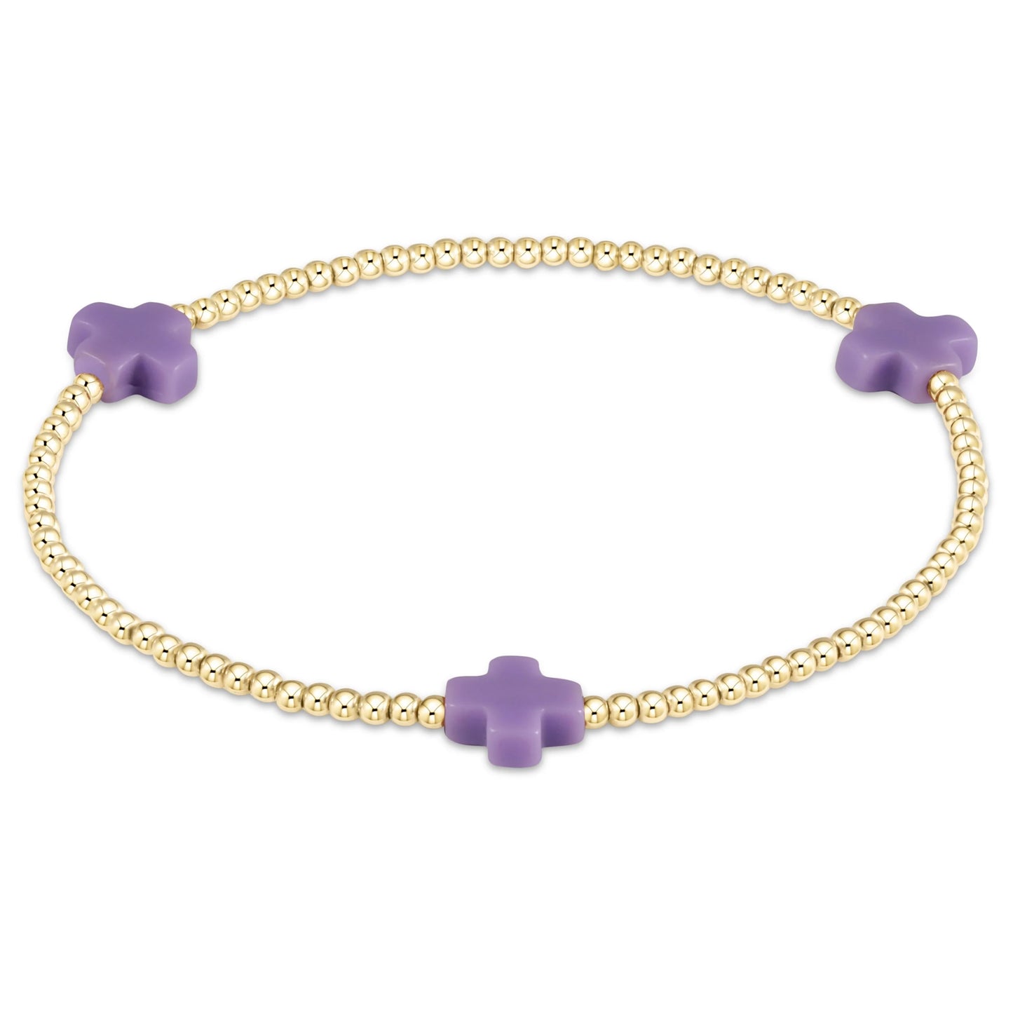 Lavender 2mm Gold Cross