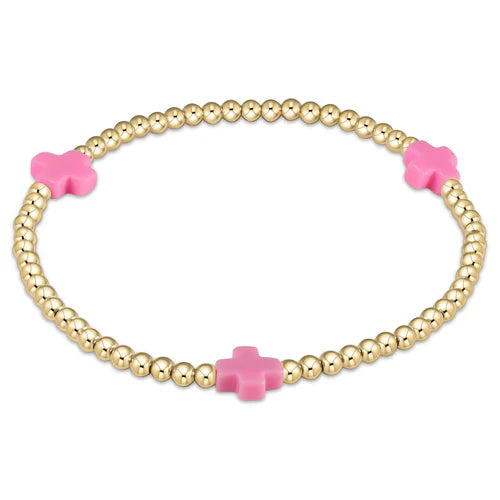 EXTENDS Signature Cross Gold 3mm Bright Pink
