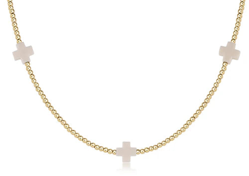 Off White Cross Choker Necklace