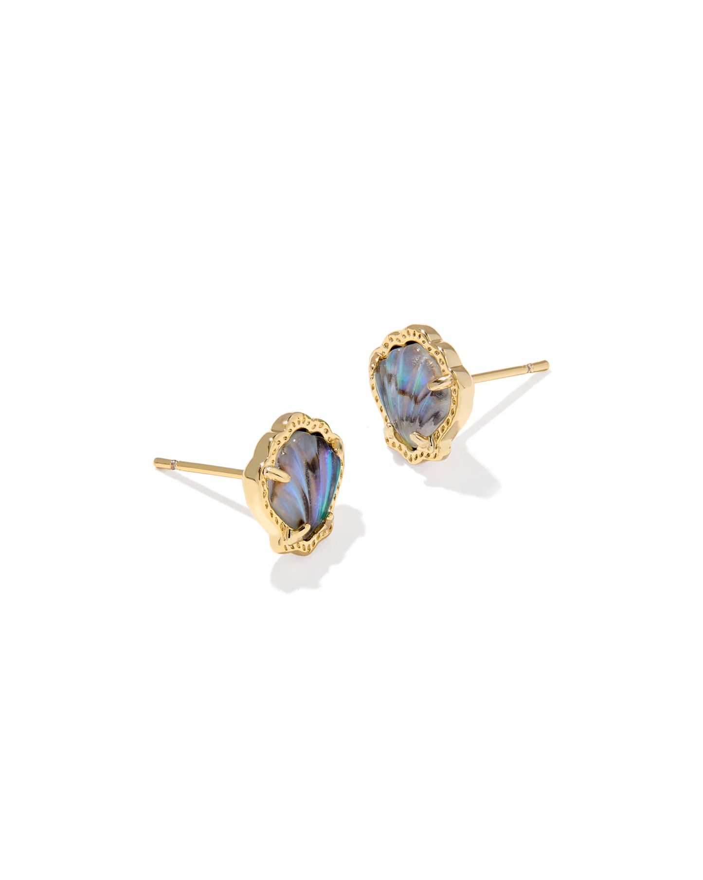 BRYNNE SHELL STUD EARRINGS GOLD ABALONE