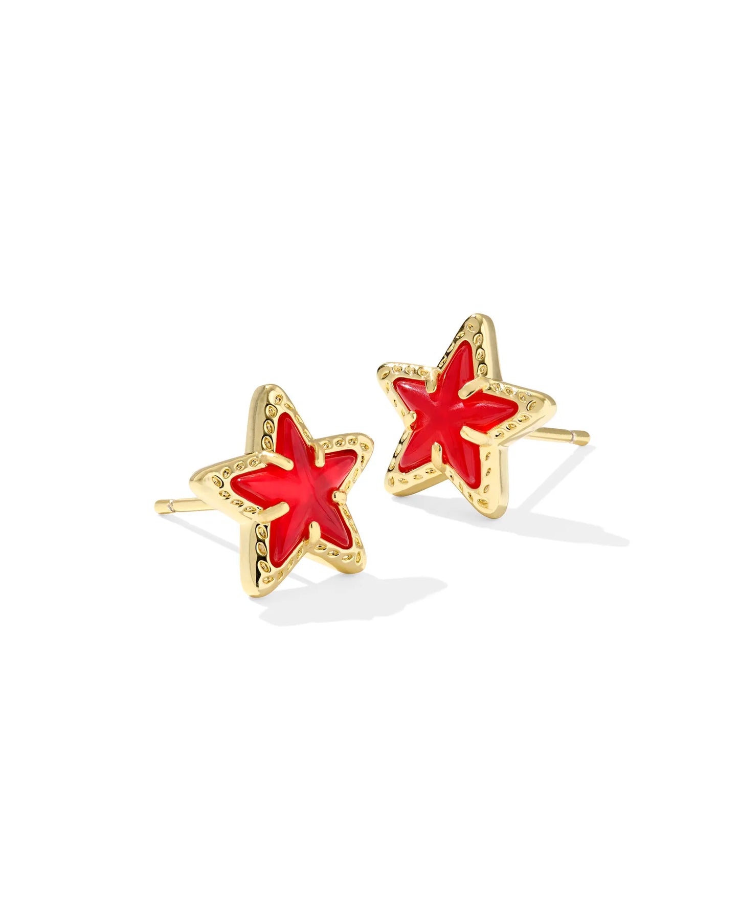 Cassidy Stud Earring Gold Red Illusion
