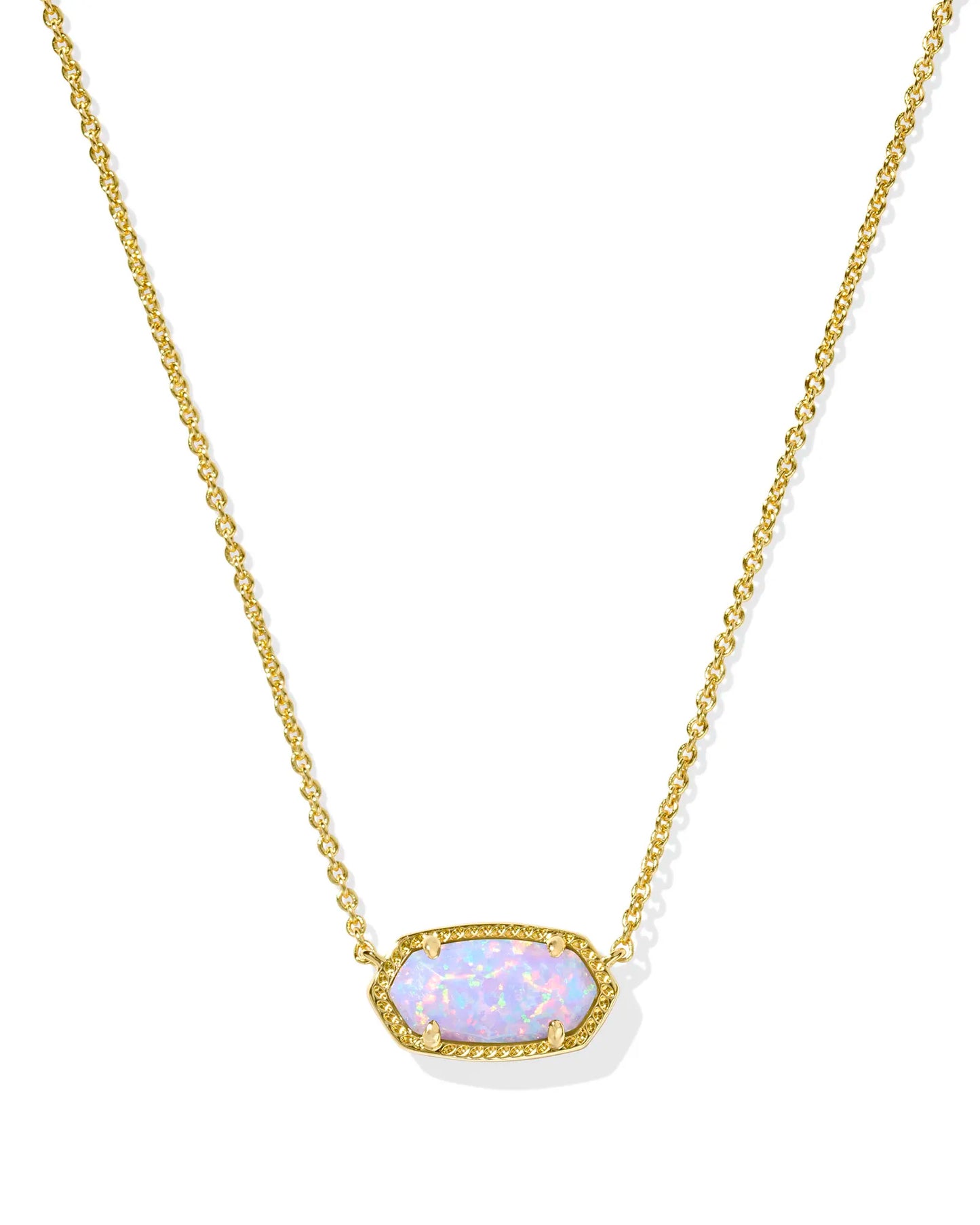 Elisa Necklace Gold Light Lilac Opal