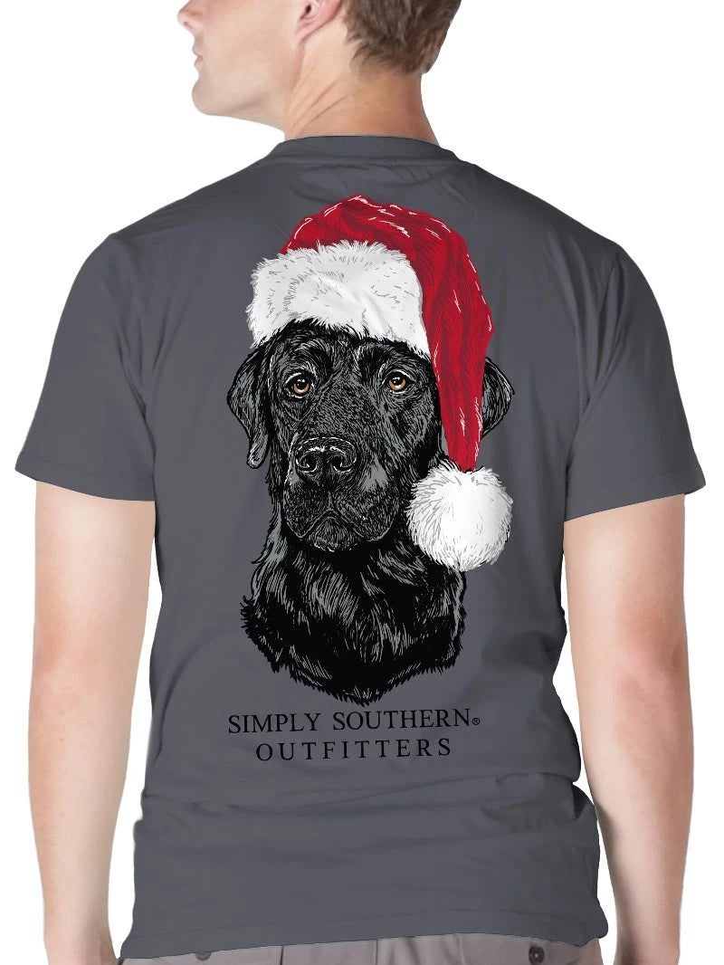 Santa Black Lab Mineral Wash Tee