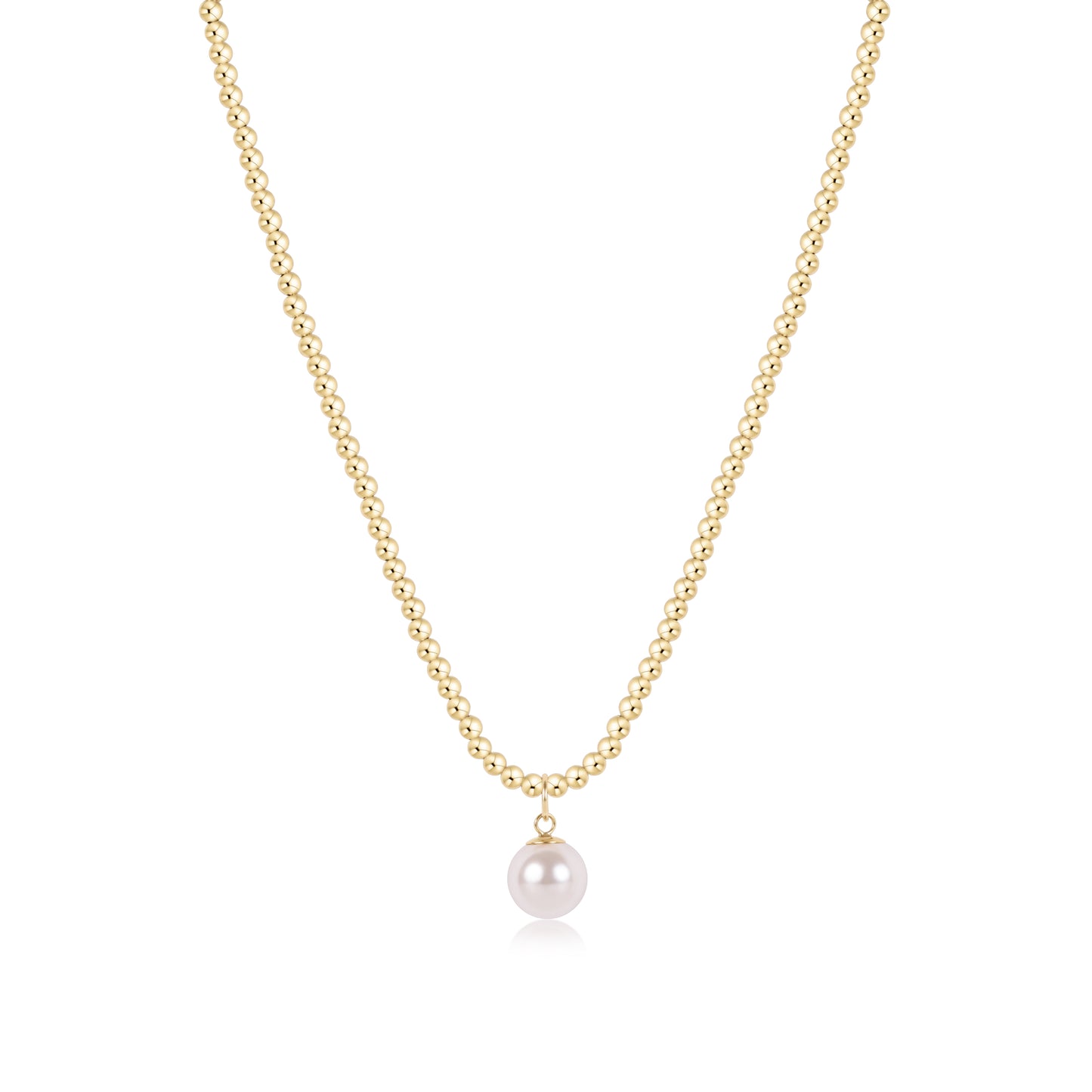 17" Choker Beaded - Classic Gold 3mm - Classic Pearl