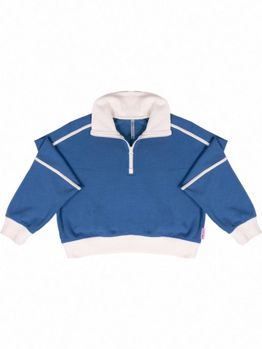 Quarter Zip Contrast Dark Blue SS