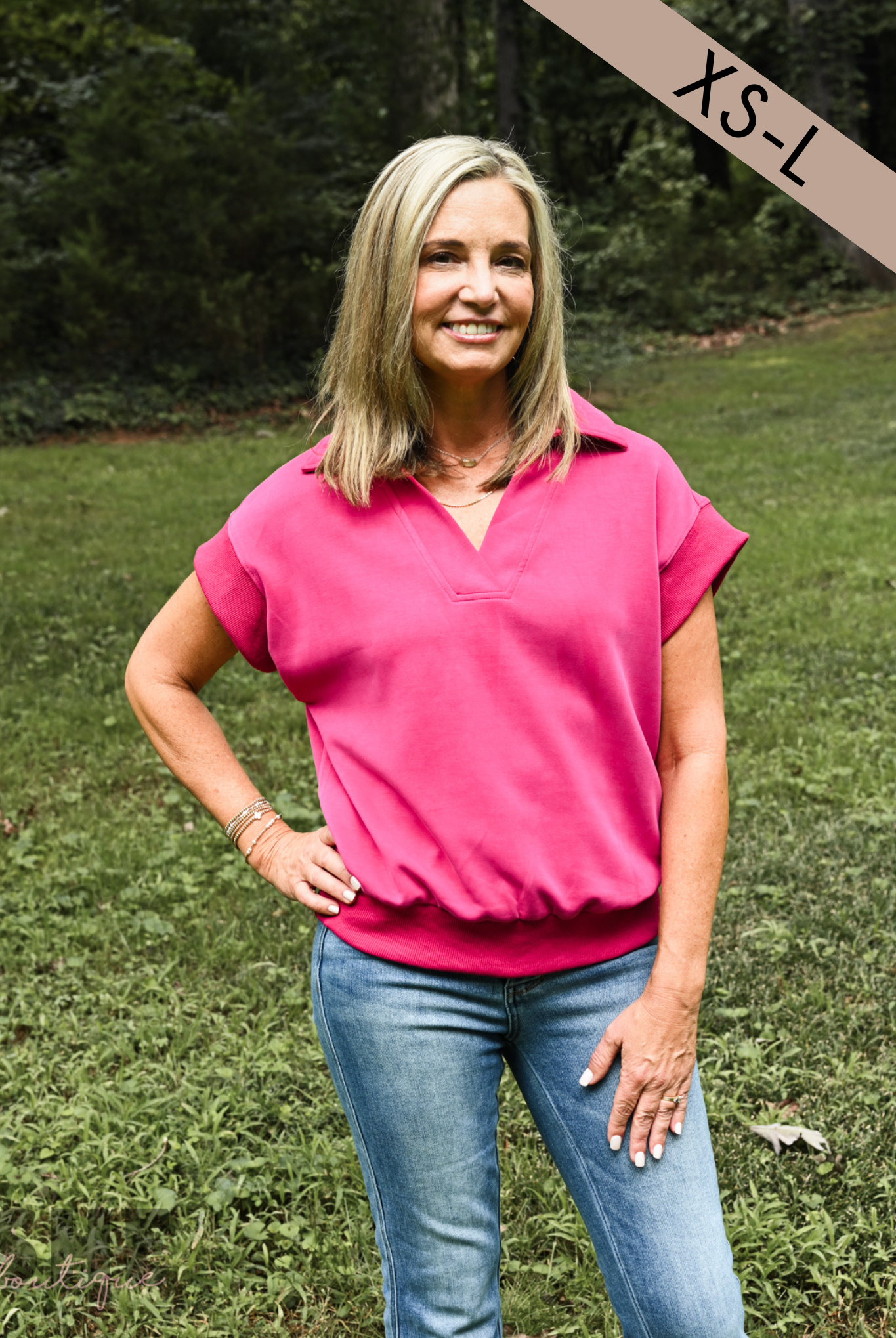 Hot Pink Short Sleeve Tunic