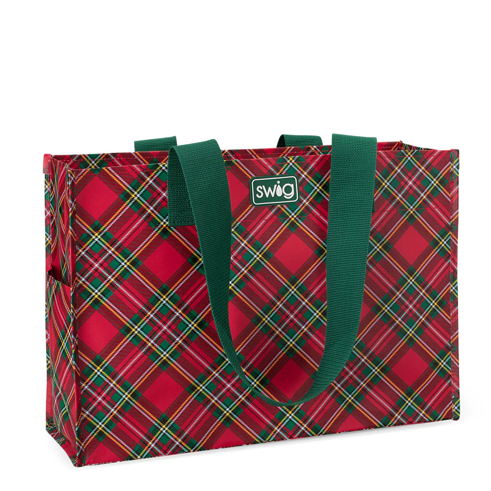 Christmas Plaid Large Reuseable Tote