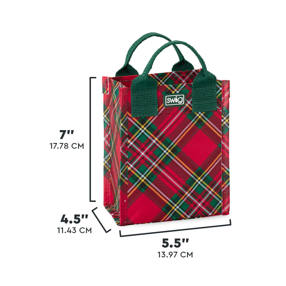 Christmas Plaid Mini Reuseable Tote
