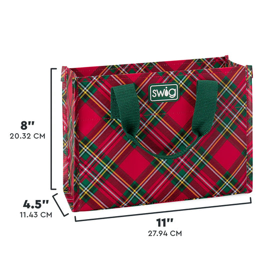 Christmas Plaid Small Reuseable Tote